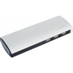 Mocny powerbank z nadrukiem logo firmy, pojemność 10000 mAh - biały kolor