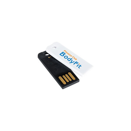 Biały reklamowy pendrive z nadrukem logo w pełnych kolorach